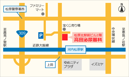 高田泌尿器科地図